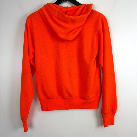 Vintage Ace Sportswear Neon Orange Thermal Lined Full Zip Hoodie - Mens 34/36 S - Picture 7 of 11